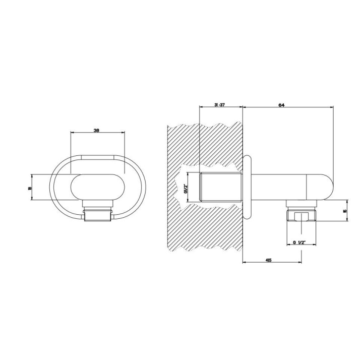 Przyłącze węża Gessi Goccia chrom, 1/2" - sanitbuy.pl