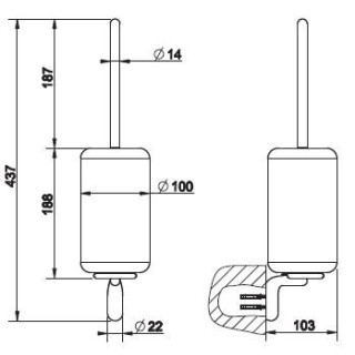 Szczotka do wc Gessi Goccia biała wykończenie chrom- sanitbuy.pl