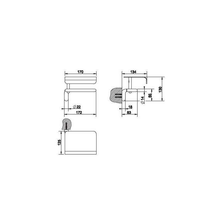 Uchwyt rolki papieru ścienny Gessi Goccia chrom- sanitbuy.pl