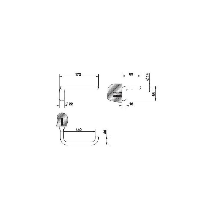 Uchwyt rolki papieru ścienny Gessi Goccia chrom- sanitbuy.pl