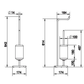 Zestaw stojak na papier i szczotkę wc Gessi Goccia stojący biały wykończenie chrom - sanitbuy.pl