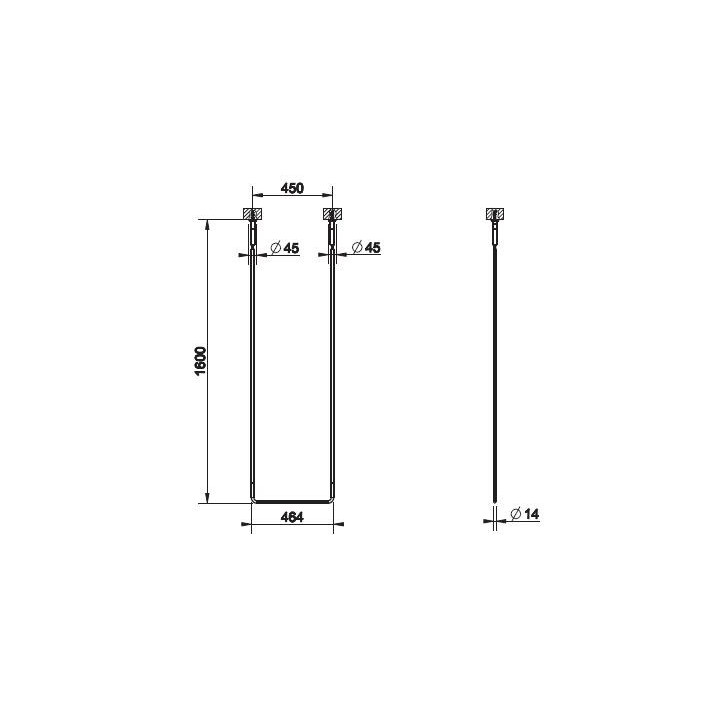 Wieszak na ręcznik sufitowy Gessi Goccia chrom rozstaw 45cm, wysokość 160cm- sanitbuy.pl