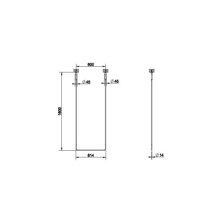 Wieszak na ręcznik sufitowy Gessi Goccia chrom rozstaw 45cm, wysokość 160cm- sanitbuy.pl