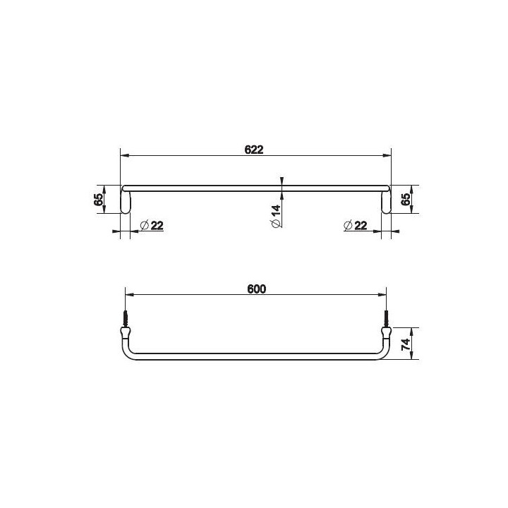 Wieszak na ręczniki ścienny Gessi Goccia chrom szerokość 45cm- sanitbuy.pl