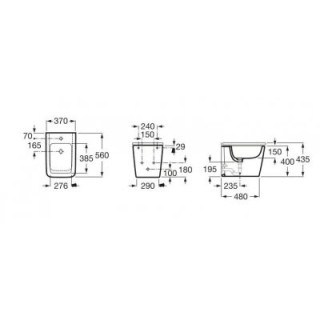 Bidet stojący Roca Inspira Square biały- sanitbuy.pl