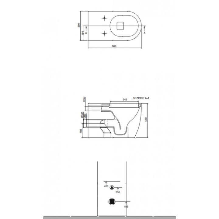 Miska WC kompaktowa Scarabeo Moon 66x36x42 cm biała- sanitbuy.pl