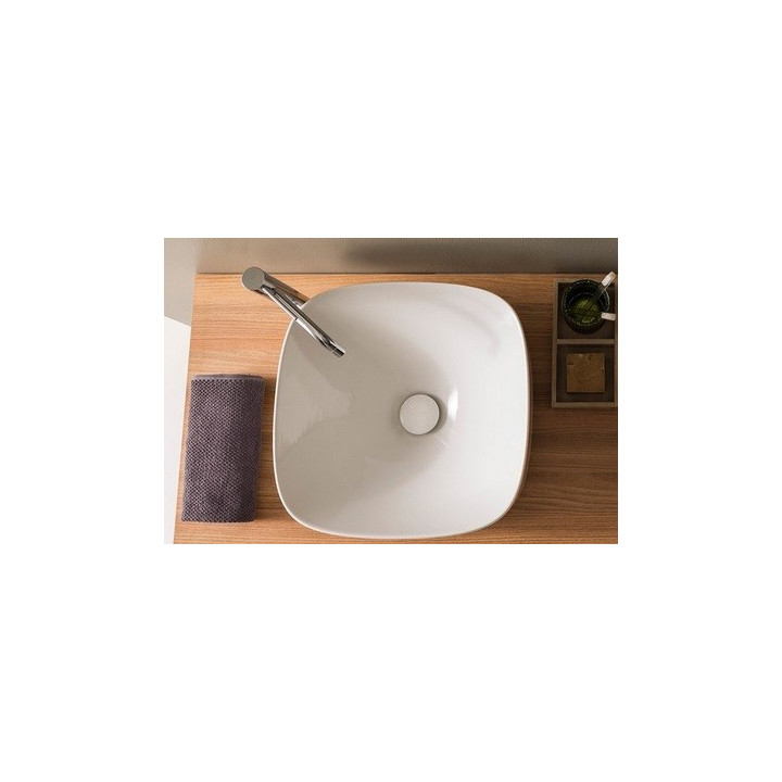 Umywalka nablatowa Scarabeo Moon 42x42cm biała- sanitbuy.pl