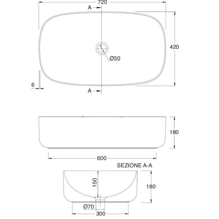 Umywalka nablatowa Scarabeo Moon 42x42cm biała- sanitbuy.pl
