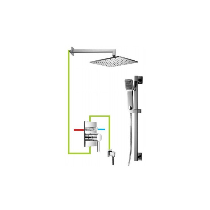 System podtynkowy Omnires Darling z deszczownicą 25x25 cm, chrom- sanitbuy.pl