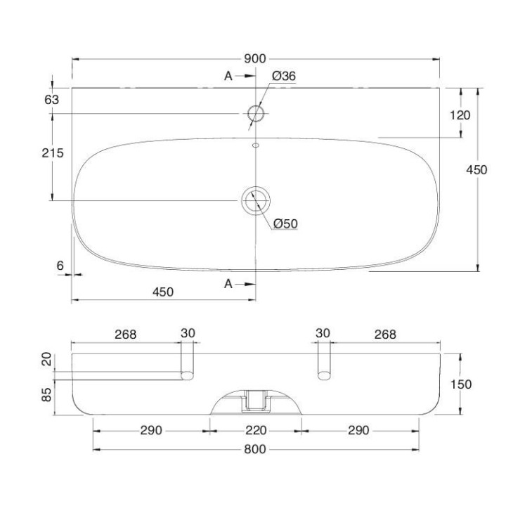 Umywalka ścienna Scarabeo Moon 70x45cm biała bez przelewu, z otworem na baterie - sanitbuy.pl