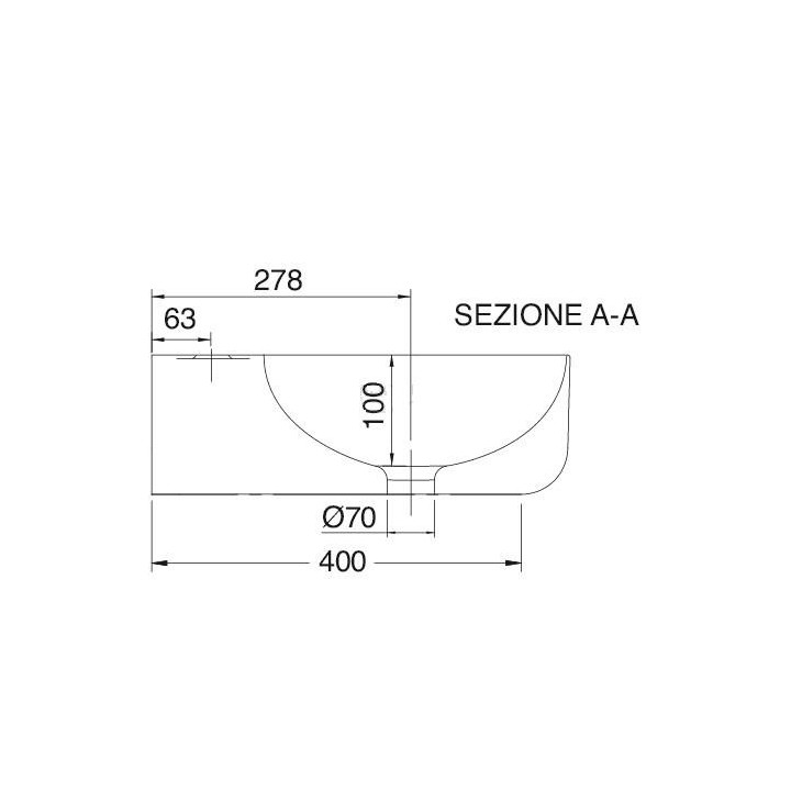 Umywalka ścienna Scarabeo Moon 70x45cm biała bez przelewu, z otworem na baterie - sanitbuy.pl