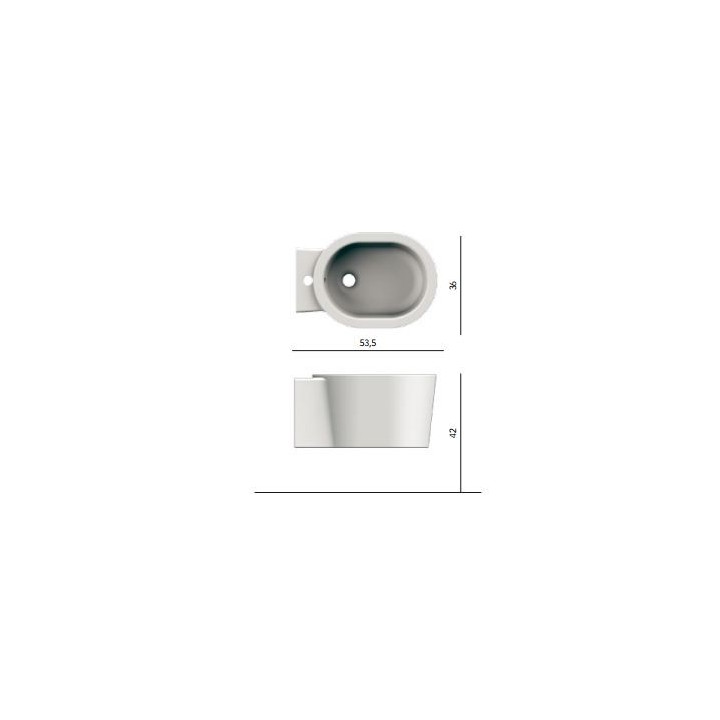 Miska WC wisząca Scarabeo Bucket CLEAN FLUSH 53,5x36cm, biała- sanitbuy.pl