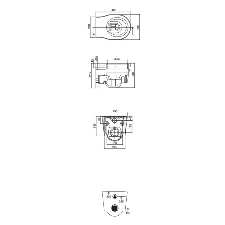 Miska WC wisząca Scarabeo Bucket 40x29cm biała- sanitbuy.pl