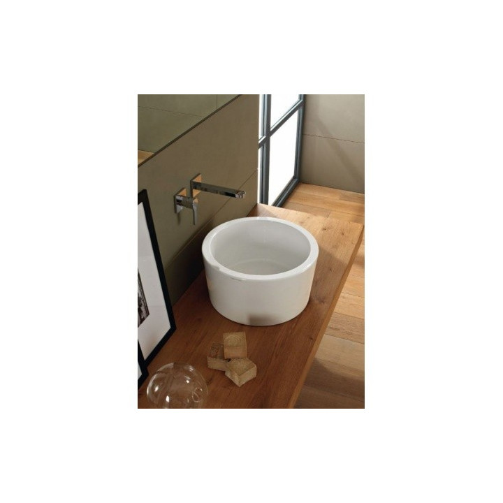 Umywalka nablatowa Scarabeo Bucket 35x22 cm biała- sanitbuy.pl