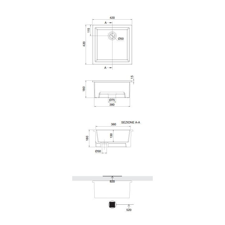 Umywalka podblatowa Scarabeo Gaia-Tech-Miky 54,5x36 cm, z przelewem, bez otworu na baterie, biała- sanitbuy.pl