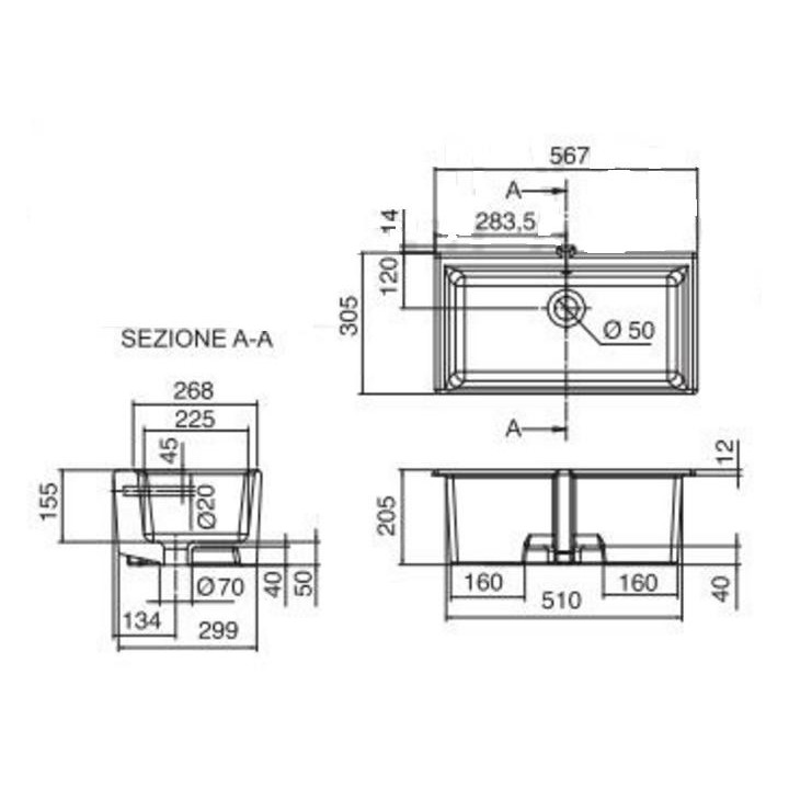 Umywalka podblatowa Scarabeo Gaia-Tech-Miky 47x30,5cm z przelewem biała- sanitbuy.pl