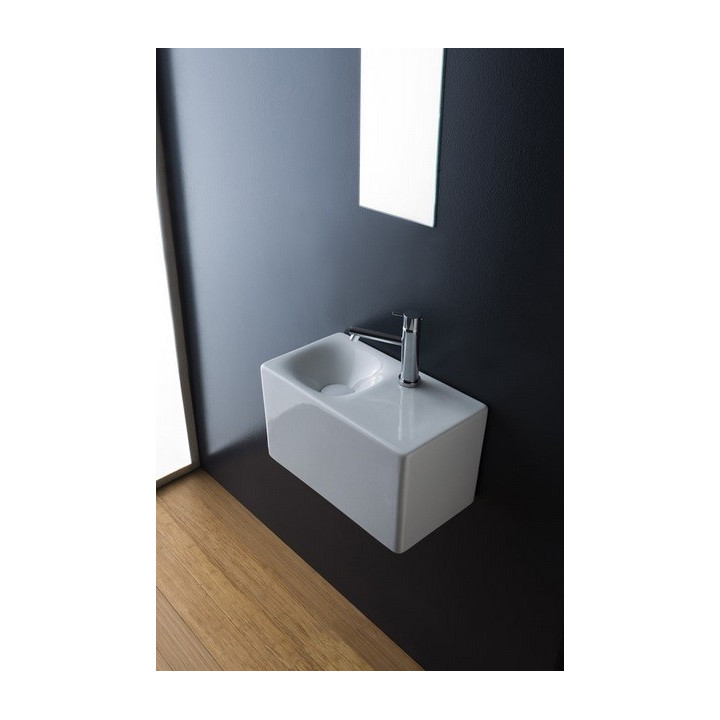 Umywalka wisząca Scarabeo Cube 24x24cm biała bez przelewu - sanitbuy.pl