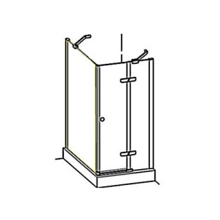 Ścianka boczna Huppe Enjoy ELEGANCE 90 cm, montaż na brodziku, chrom eloxal, szkło przeźroczyste z powłoką Anti-Plaque- sanitbuy