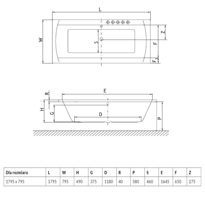 Wanna Excellent Aquaria Lux prostokątna 179,5x79,5 cm akrylowa, biała- sanitbuy.pl