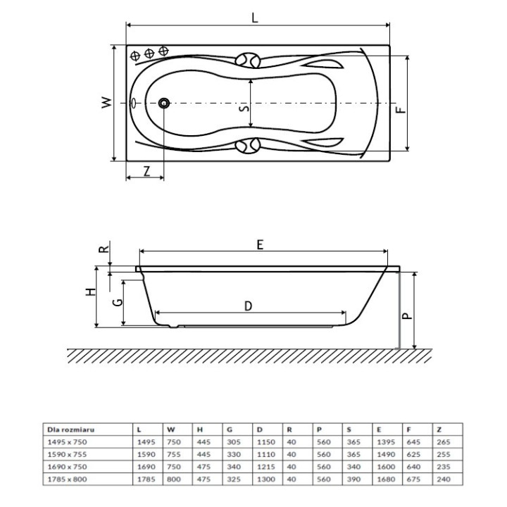 Wanna Excellent Clesis Lux prostokątna 169,5x75,5 cm akrylowa, biała- sanitbuy.pl