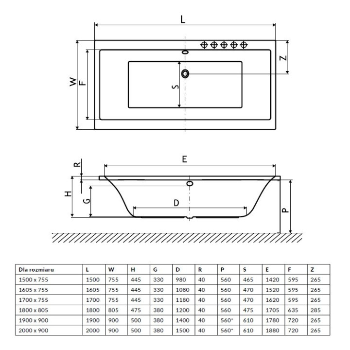 Wanna Excellent Pryzmat prostokątna 150x75,5 cm akrylowa, biała - sanitbuy.pl