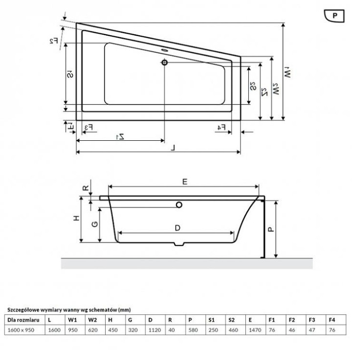 Wanna Excellent M-Sfera Slim narożna 160x95 cm akrylowa lewa, biała- sanitbuy.pl