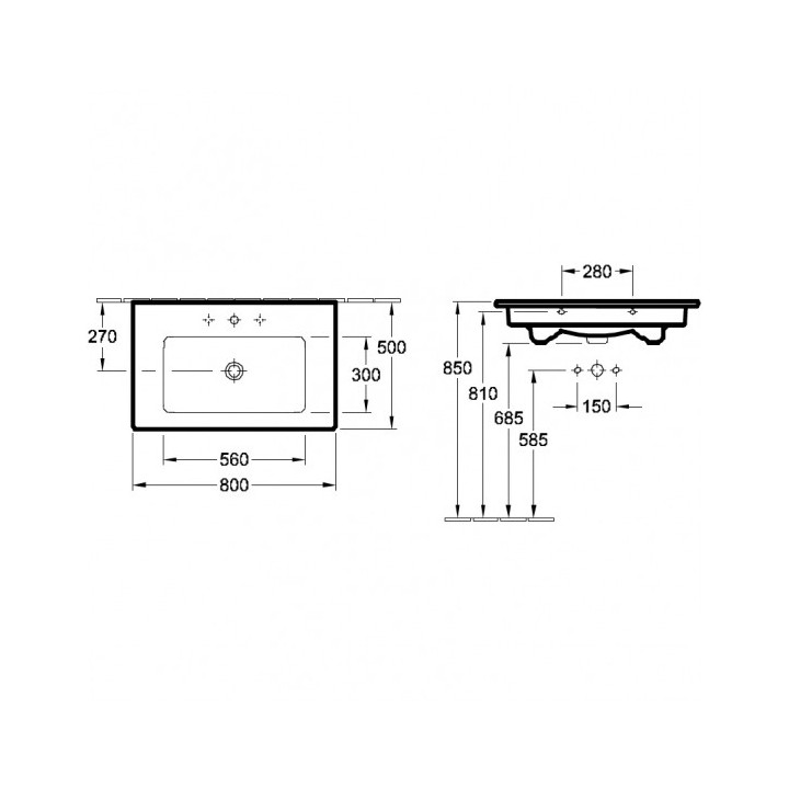 Umywalka meblowa Villeroy & Boch Venticello 80x50 cm- sanitbuy.pl