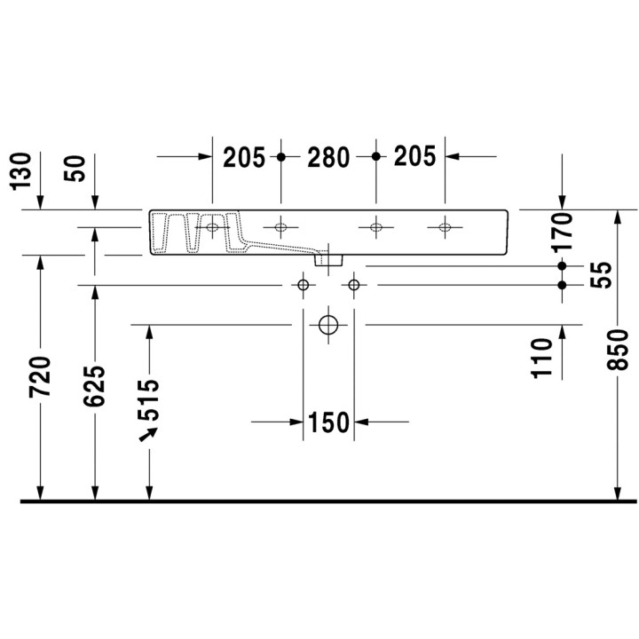 Umywalka Duravit Vero meblowa 1050x490 mm, jednootworowa- sanitbuy.pl