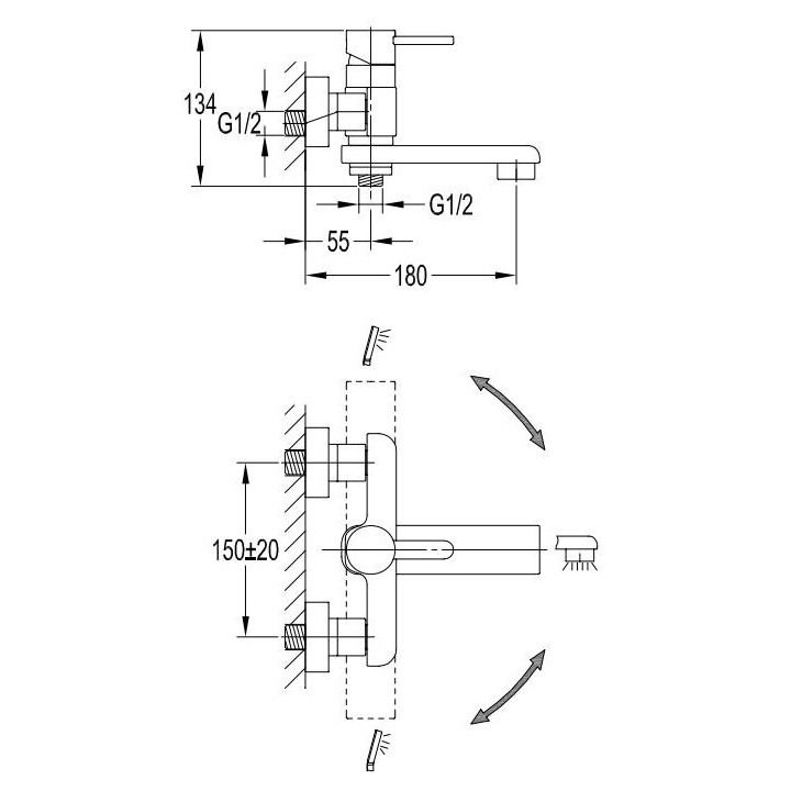 Bateria prysznicowa natynkowa Omnires Darling Złoty- sanitbuy.pl