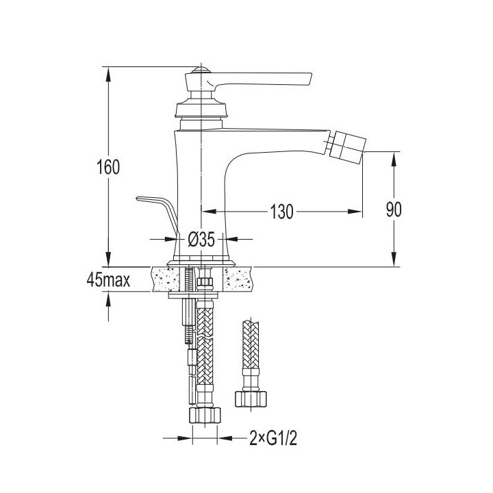 Bateria umywalkowa podtynkowa Omnires Armance chrom wylewka 18cm- sanitbuy.pl