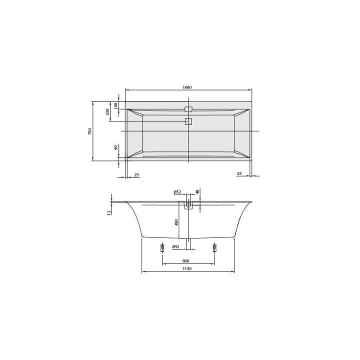Wanna prostokątna 160x75 cm Quaryl Villeroy & Boch Squaro Edge 12 Duo- sanitbuy.pl
