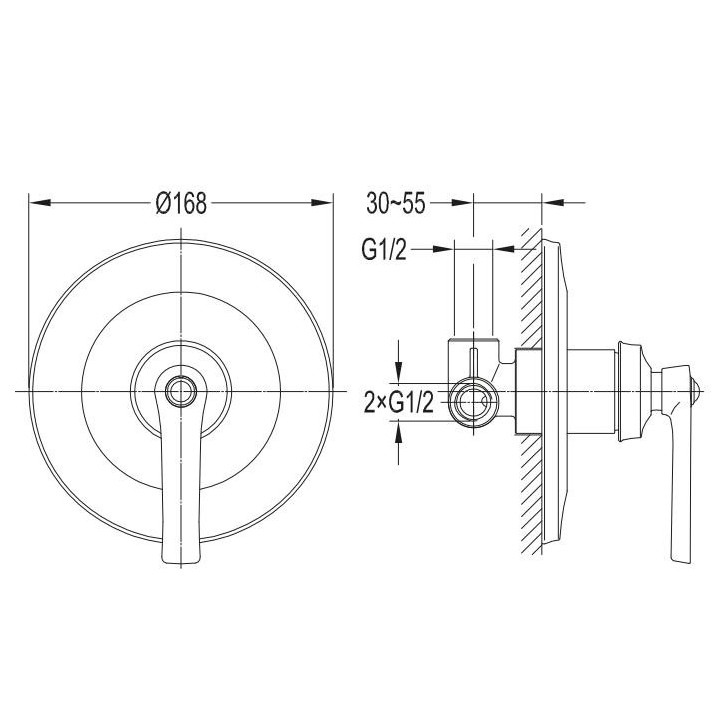 Bateria prysznicowa natynkowa Omnires Armance chrom - sanitbuy.pl