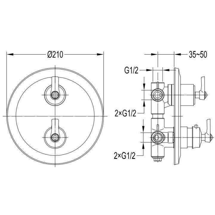 Bateria podtynkowa Omnires Armance chrom 3-drożna- sanitbuy.pl
