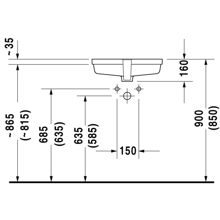 Umywalka Duravit Vero podblatowa 480x315 mm- sanitbuy.pl