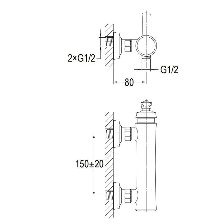 Bateria umywalkowa podtynkowa Omnires Armance chrom wylewka 18cm- sanitbuy.pl