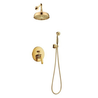 Zestaw natryskowy Omnires Art Deco złota deszczownica 15,5cm- sanitbuy.pl