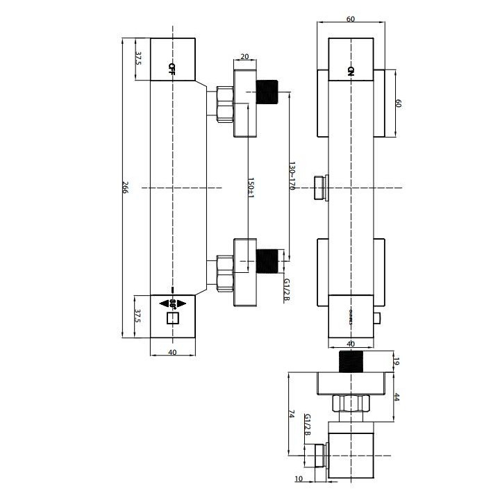 Bateria prysznicowa podtynkowa Omnires Fresh chrom 1-drożna- sanitbuy.pl