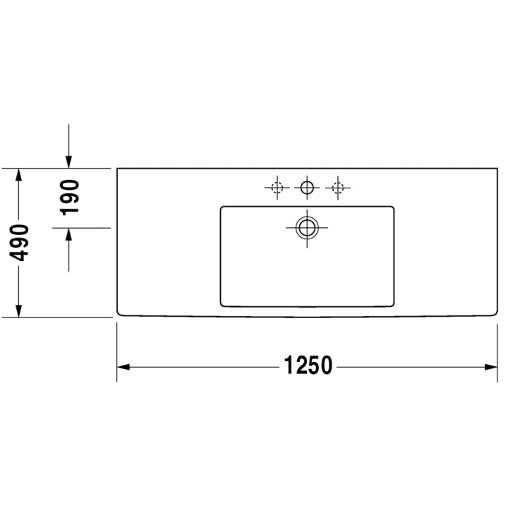 Umywalka Duravit Vero meblowa 1250x490 mm- sanitbuy.pl