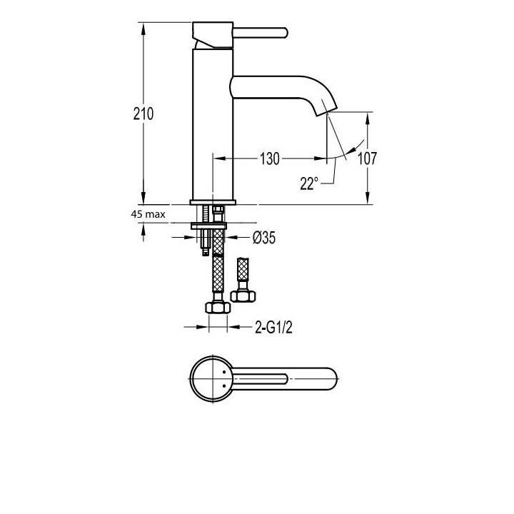 Bateria umywalkowa Omnires Y wysoka 21cm chrom- sanitbuy.pl
