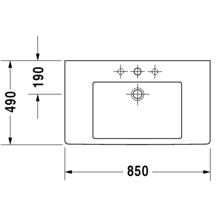 Umywalka Duravit Vero meblowa 850x490 mm- sanitbuy.pl