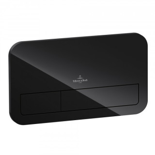 Przycisk spłukujący Villeroy&Boch ViConnect Glass, Glossy Black, 26.9 x 16 cm, 2 zakresowy- sanitbuy.pl