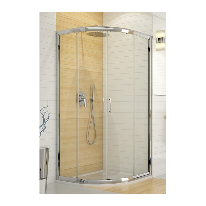 Kabina półokrągła Sanplast KP4/TX5B-80, szkło przejrzyste, profil srebrny mat- sanitbuy.pl