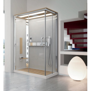 Kabina prysznicowa Novellini Nexis 1 prostokątna z dachem i deszczownicą 120x80x209 cm, lewa, białe- sanitbuy.pl