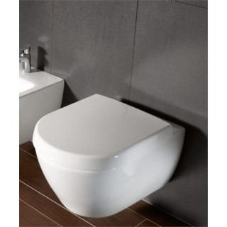 Miska WC Villeroy & Boch Subway 2.0 wisząca lejowa 37,5x56,5 cm bez kołnierza wewnętrznego, Weiss Alpin + AntiBac- sanitbuy.pl