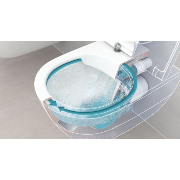 Miska WC Villeroy & Boch Subway 2.0 wisząca lejowa 37,5x56,5 cm bez kołnierza wewnętrznego, Weiss Alpin + AntiBac- sanitbuy.pl