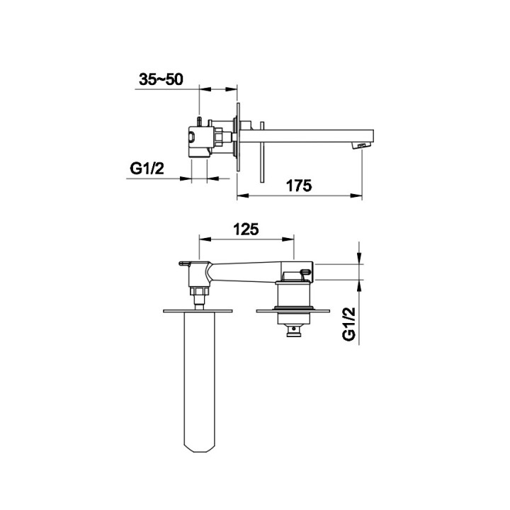 Bateria umywalkowa Kohlman Boxine, podtynkowa, dł. wylewki 17,5 cm, chrom- sanitbuy.pl
