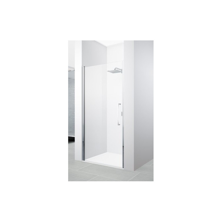 Dzrzwi prysznicowe Novellini Youg 2.0 1B, 1-skrzydłowe, montaż we wnęce, szkło przeźroczyste, profil chrom- sanitbuy.pl