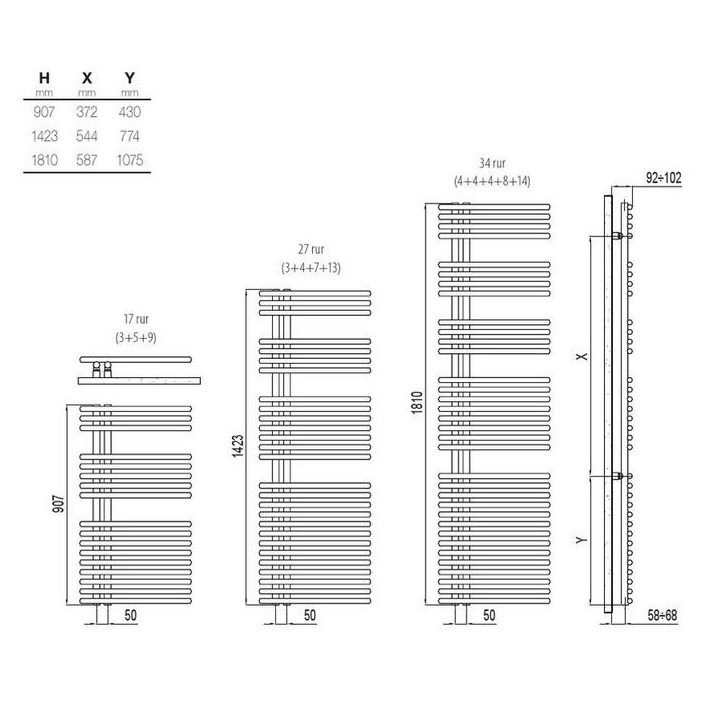 Grzejnik Irsap Soul 141,8x55 cm podłączenie lewe (SN) - biały- sanitbuy.pl