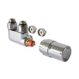 Zestaw zaworowy Jaga Set 25 kątowy - głowica biały/chrom- sanitbuy.pl