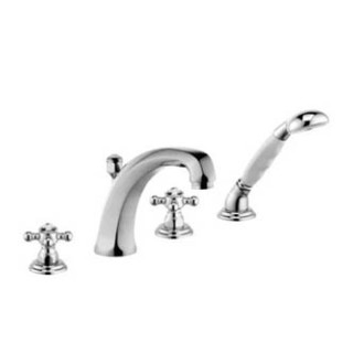 Bateria wannowa czterootworowa z wysoką wylewką Kludi Adlon, chrom- sanitbuy.pl